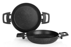 Schafer Black Stone 2 li 18+22 Cm Sahan Seti Siyah