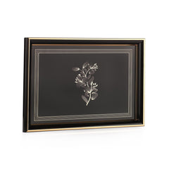 Schafer Bolero 33x49 Cm Çiçek Desenli Tepsi Gold Siyah