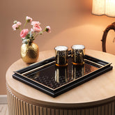 Schafer Bolero 33x49 Cm Altıgen Desenli Tepsi Gold Siyah