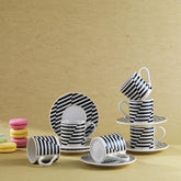 Schafer Fun 6 Kişilik 12 Parça Kahve Fincan Takımı Siyah