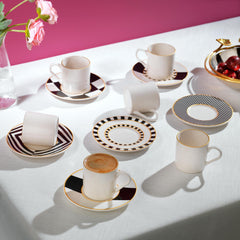 Schafer Fun 6 Kişilik 12 Parça Kahve Fincan Takımı Siyah