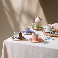 Schafer Fun 6 Kişilik 12 Parça Kahve Fincan Takımı Çok Renkli