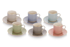 Schafer Fun 6 Kişilik 12 Parça Kahve Fincan Takımı Çok Renkli