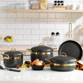 Schafer Goldie 7 Parça Tencere Seti Siyah