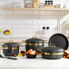 Schafer Goldie 7 Parça Tencere Seti Siyah