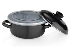 Schafer Komfort Pişir Sakla 18 Cm Emaye Tencere Siyah