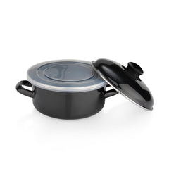 Schafer Komfort Pişir Sakla 18 Cm Emaye Tencere Siyah
