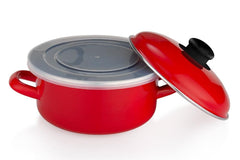 Schafer Komfort Pişir Sakla 18 Cm Emaye Tencere Kırmızı