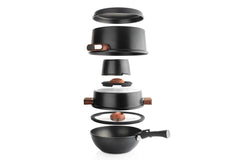 Schafer Matrix Döküm 8 Parça Tencere Seti Siyah