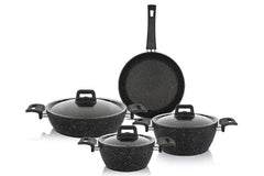 Schafer New Savor Yanmaz Yapışmaz 7 Parça Tencere Seti Siyah