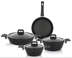Schafer New Savor Yanmaz Yapışmaz 7 Parça Tencere Seti Siyah