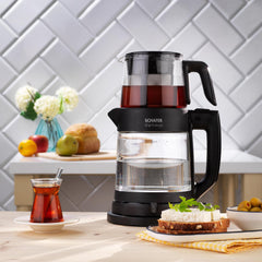 Schafer Optimal Elektrikli Cam Çay Makinesi Siyah