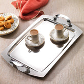 Schafer Ottoman Büyük Boy Çelik Tepsi Gümüş