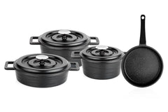 Schafer Pro Cast Döküm 7 Parça Tencere Seti Siyah
