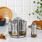 Schafer Retro Döner Standlı 7 Parça Baharat Takımı Inox