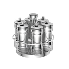 Schafer Retro Döner Standlı 7 Parça Baharat Takımı Inox