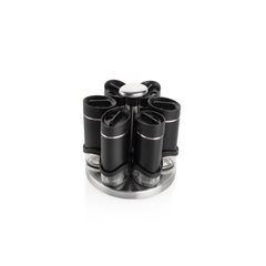 Schafer Silver Touch 7 Parça Döner Standlı Baharat Takımı Siyah