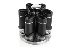 Schafer Silver Touch 7 Parça Döner Standlı Baharat Takımı Siyah