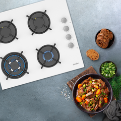 Simfer Wok Gözlü Cam Ankastre Ocak Beyaz