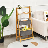 Bambu Sepetli Organizer 3 Katlı 97 x 45 Cm Raf