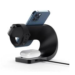 Sunix Magsafe 15 W 3ü1 Arada Kablosuz Şarj Standı Siyah