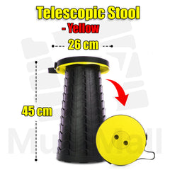 Katlanır Uzatmalı 47x25 Cm Tabure Sarı Siyah