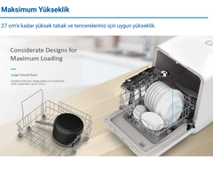 Ocean Tezgah Üstü A+ 6 Program Mini Bulaşık Makinesi