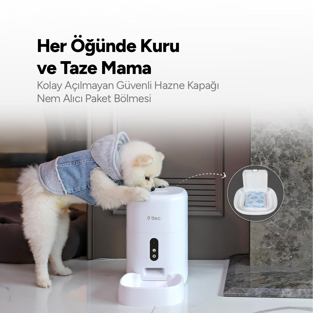 Ttec Foodi Pro Kameralı Otomatik Wi-Fi Akıllı Kedi/Köpek Besleyici