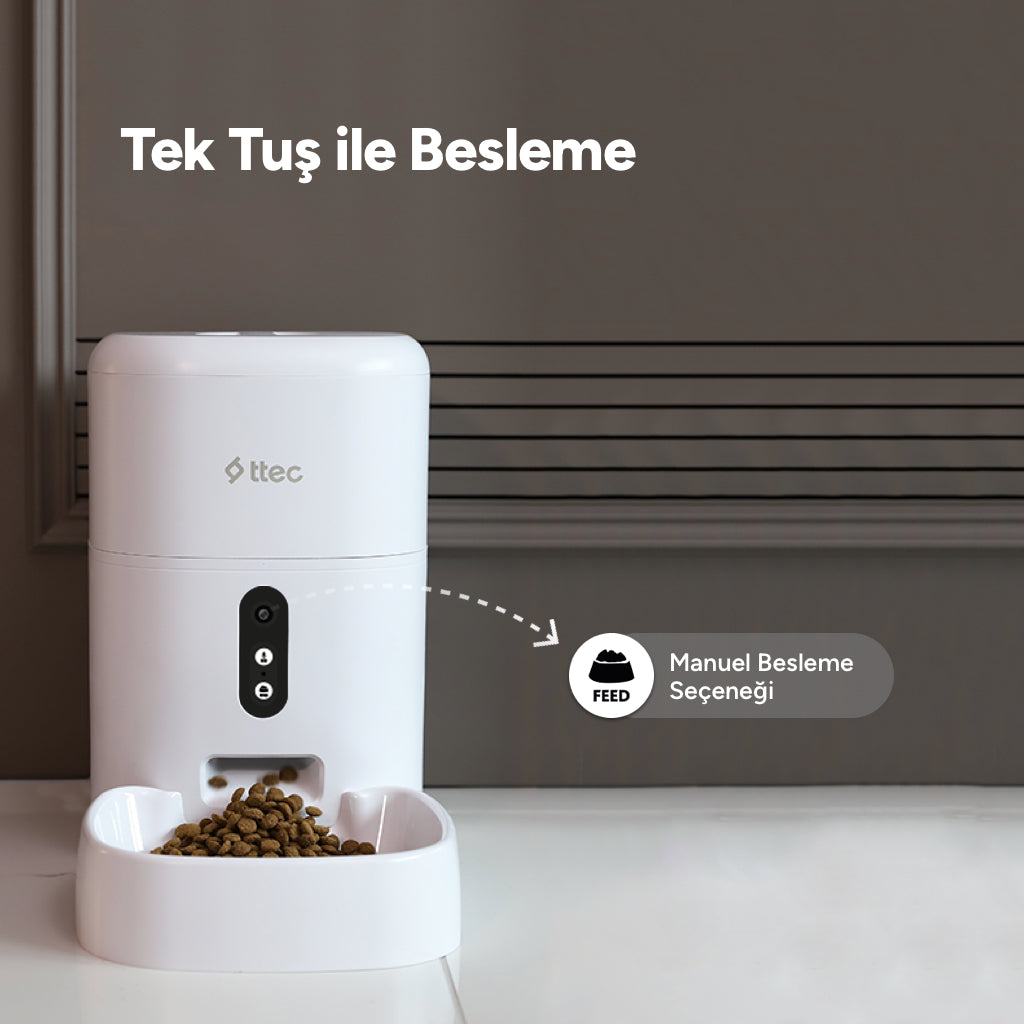 Ttec Foodi Pro Kameralı Otomatik Wi-Fi Akıllı Kedi/Köpek Besleyici