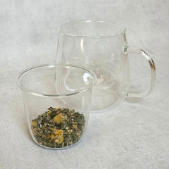 Bambu Kapaklı Cam Süzgeçli Kupa 450 ML