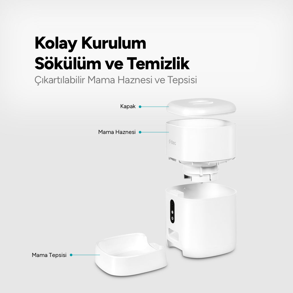 Ttec Foodi Pro Kameralı Otomatik Wi-Fi Akıllı Kedi/Köpek Besleyici