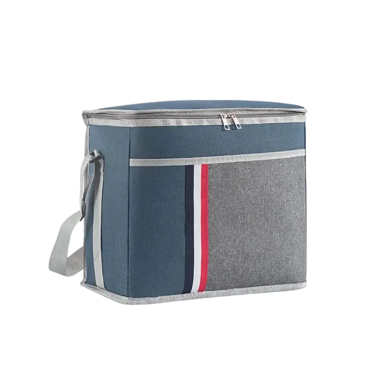 Ayarlanabilir Askılı Sıcak Soğuk Tutucu Termal Çanta Mavi Gri