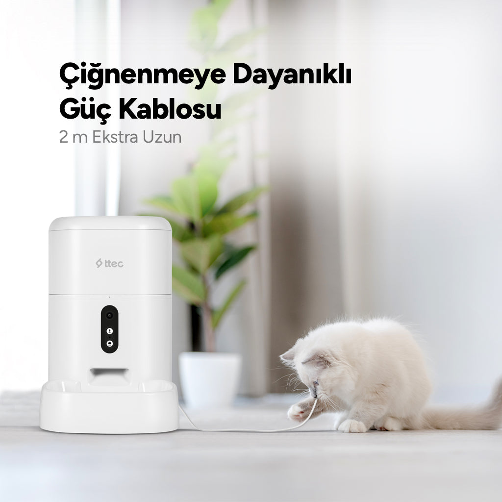 Ttec Foodi Pro Kameralı Otomatik Wi-Fi Akıllı Kedi/Köpek Besleyici