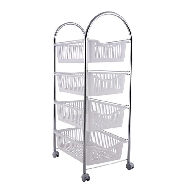 Metal Kenarlı 4 Katlı Sebzelik Meyvelik Mutfak Düzenleyici Raf