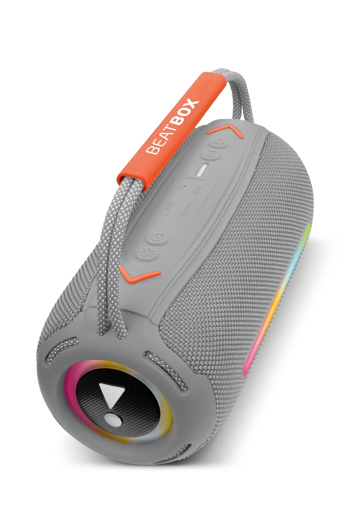 Powerway Beatbox Led Işıklı Ses Bombası Usb Sd Aux Fm Radyo Bluetooth Hoparlör Gri
