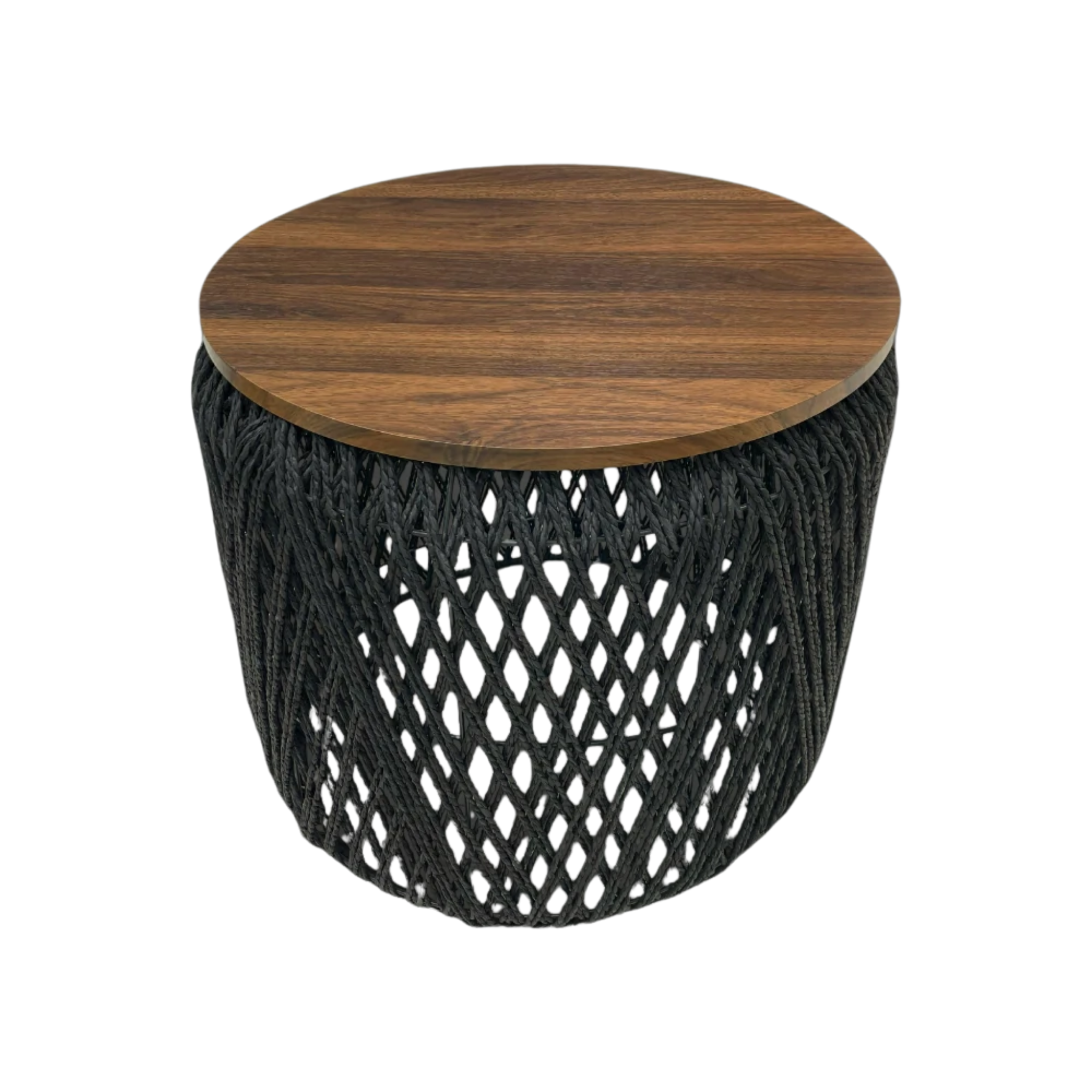 2'Li Siyah Halat Örme Sehpa Seti