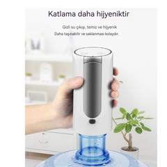 Dijital Ekran Type C Şarjlı Mini Akıllı Su Pompası Beyaz