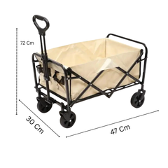 Katlanabilir 72x47 Cm Yardımcı Çok Amaçlı Araba Vagon Krem
