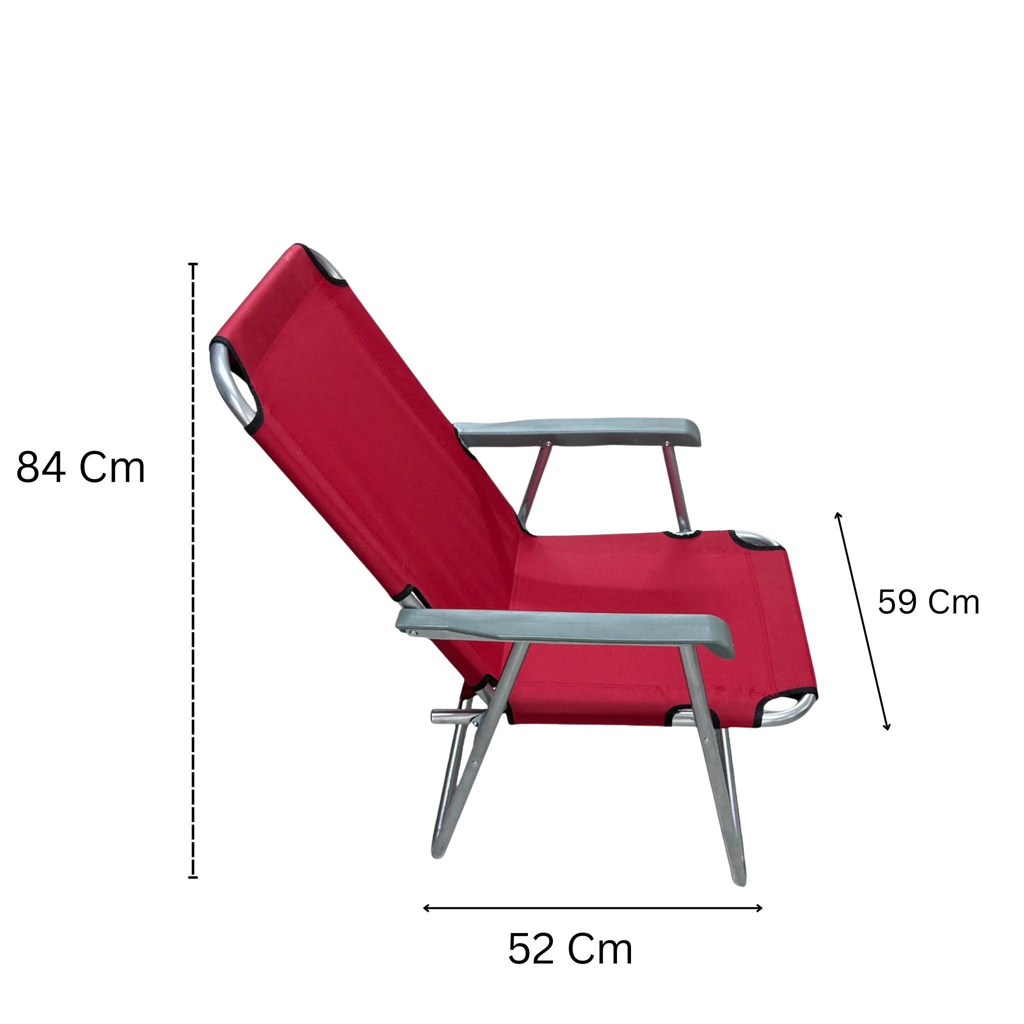 Oxford Kumaş Metal 59x52x84 Cm Sandalye Kırmızı