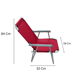 Oxford Kumaş Metal 59x52x84 Cm Sandalye Kırmızı