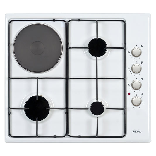 Regal 60 cm 3 Gözlü Gazlı 1 Gözü Elektrikli Ankastre Ocak Beyaz