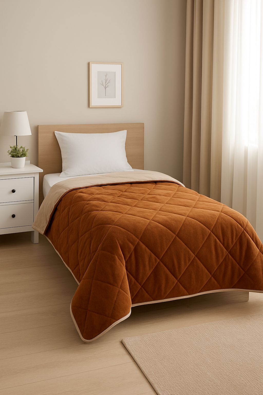 Welsoft Tek Kişilik Yorgan 155x215 cm Kiremit