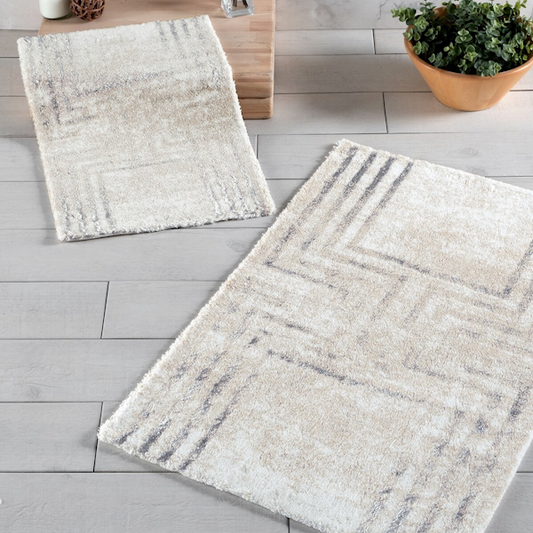 Schafer Sofia Pamuk Floş 2'li Banyo Paspası Bej