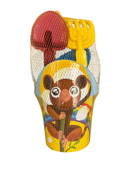 Koala & Korsan Desenli 30 Cm Kazma Kürek Tırmıklı Plaj Kova Set