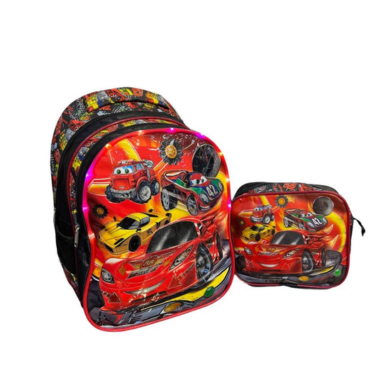 2 Parça Şimşek Mcqueen Okul Sırt Çantası ve Beslenme Çantası 40x30 cm