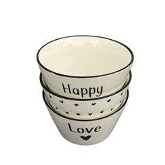 3'lü Happy Love Kalp Desenli 400 ML Kase