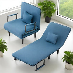 Katlanabilir 5 Pozisyonlu Yatağa Dönüştürülebilir Koltuk Mavi