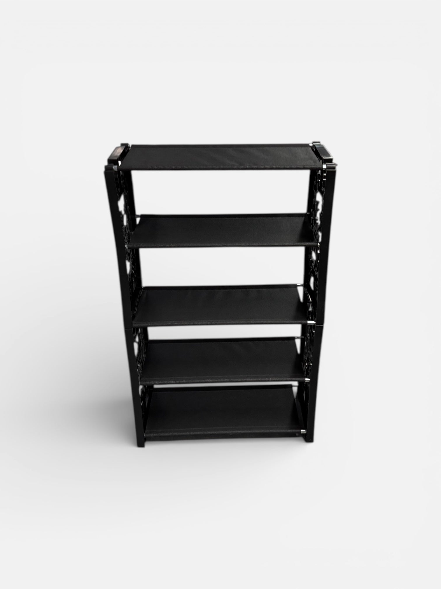 5 Katlı Kumaş Ayakkabı Rafı Siyah