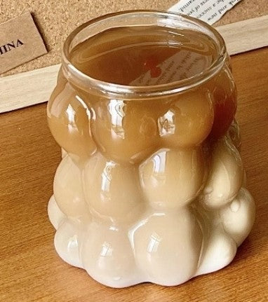 4'lü Kabartmalı Borosilkat Cam Bardak 350 ML