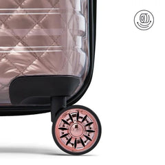 Sert Şeffaf Yüzeyli Şık Rose Gold Bavul Valiz